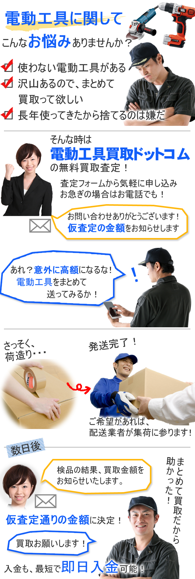 電動工具を高価買取、電動工具買取ドットコムにお任せください!